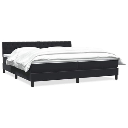 Boxspring met matras fluweel zwart 180x220 cm