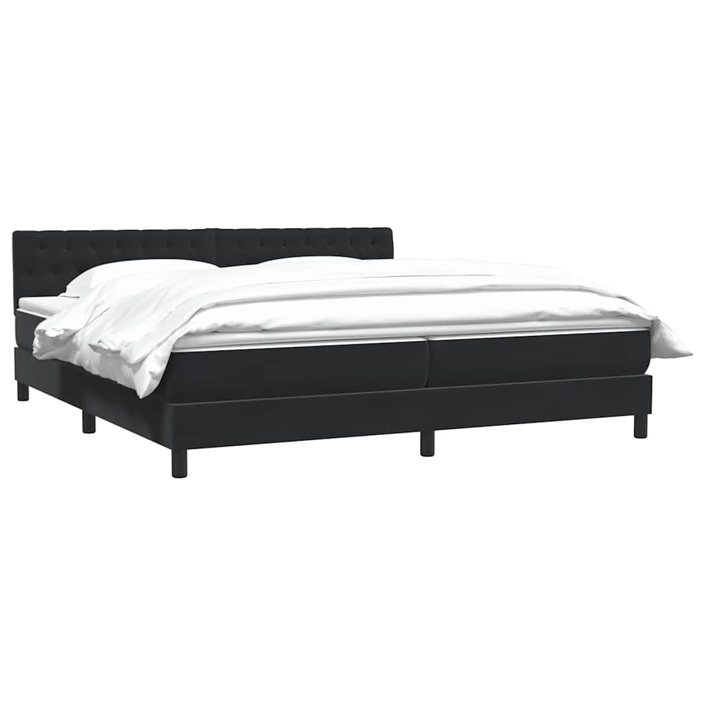 Boxspring met matras fluweel zwart 180x220 cm