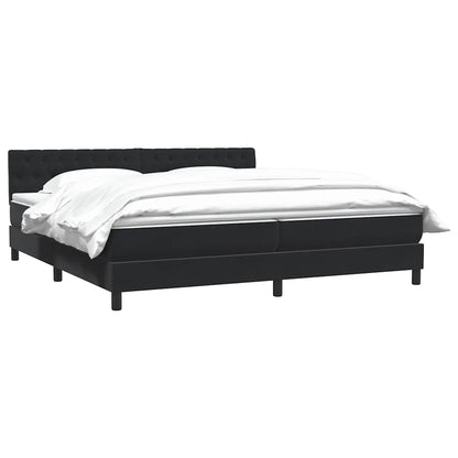 Boxspring met matras fluweel zwart 180x220 cm