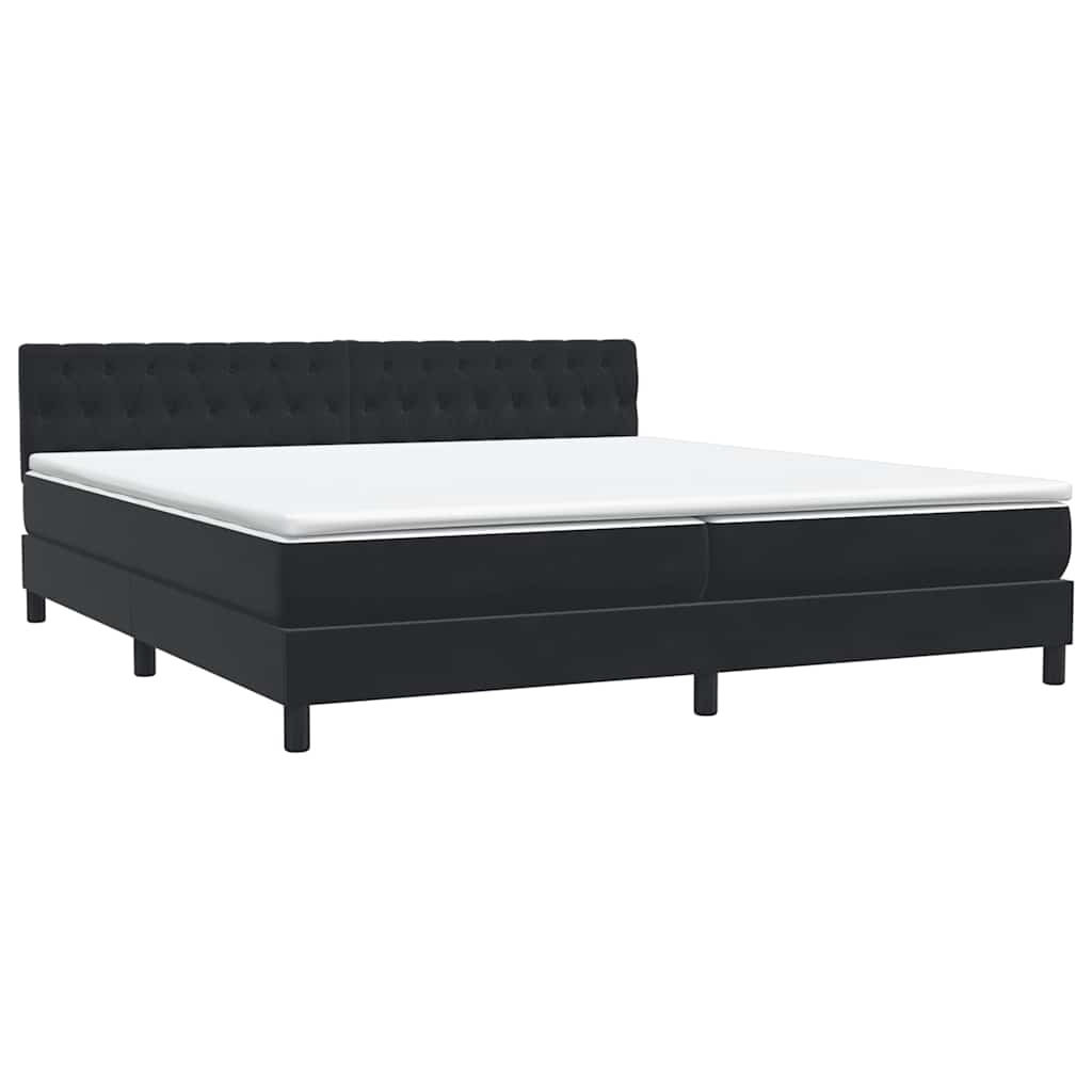 Boxspring met matras fluweel zwart 180x220 cm