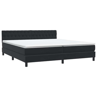 Boxspring met matras fluweel zwart 180x220 cm