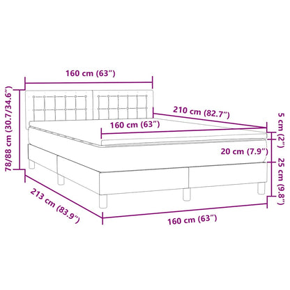 Boxspring met matras fluweel zwart 160x210 cm
