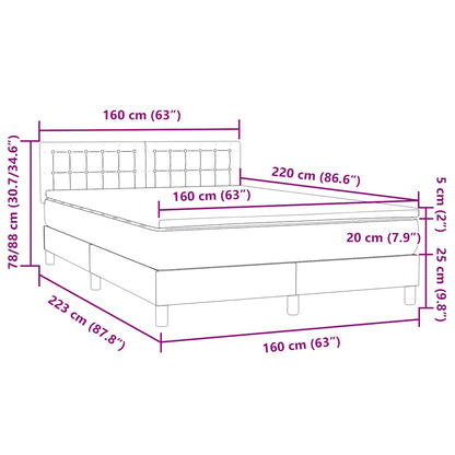 Boxspring met matras fluweel roze 160x220 cm