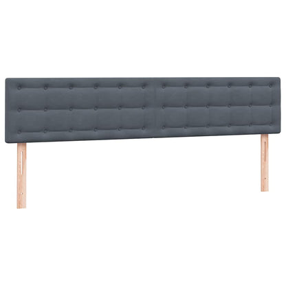 Boxspring met matras fluweel donkergrijs 180x220 cm