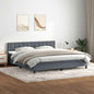 Boxspring met matras fluweel donkergrijs 180x220 cm