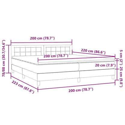 Boxspring met matras fluweel donkerblauw 200x220 cm