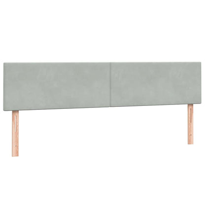 Boxspring met matras fluweel lichtgrijs 180x220 cm
