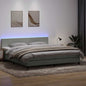 Boxspring met matras fluweel lichtgrijs 180x220 cm