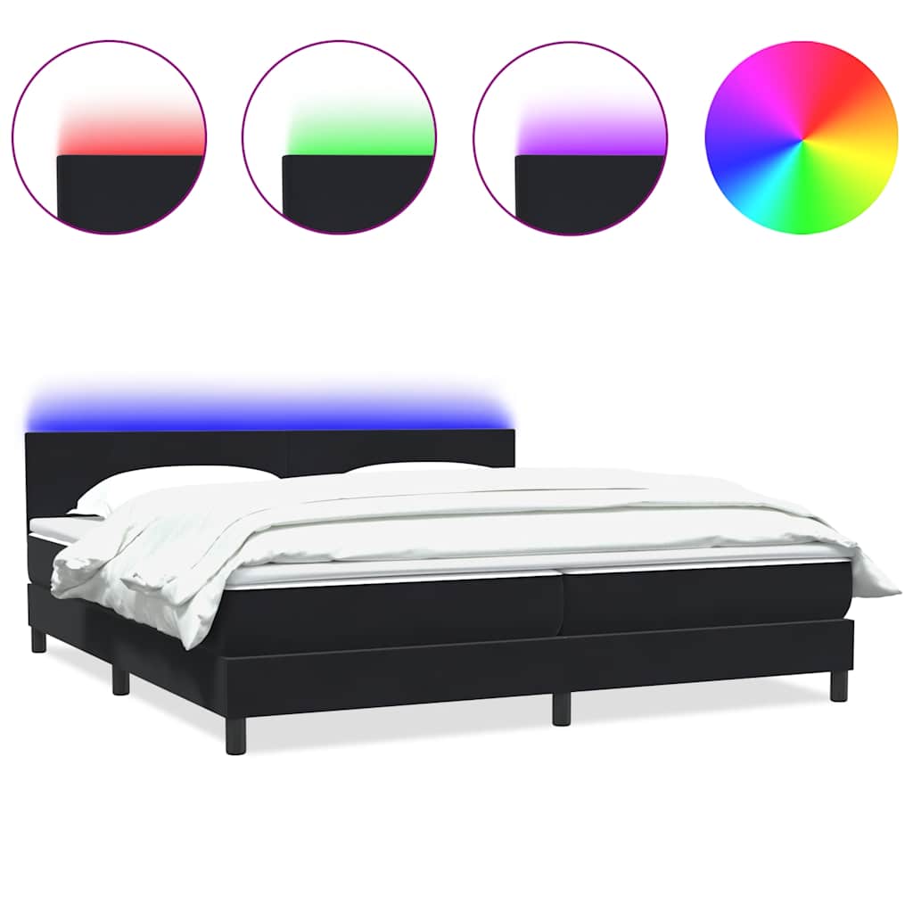 Boxspring met matras fluweel zwart 180x220 cm