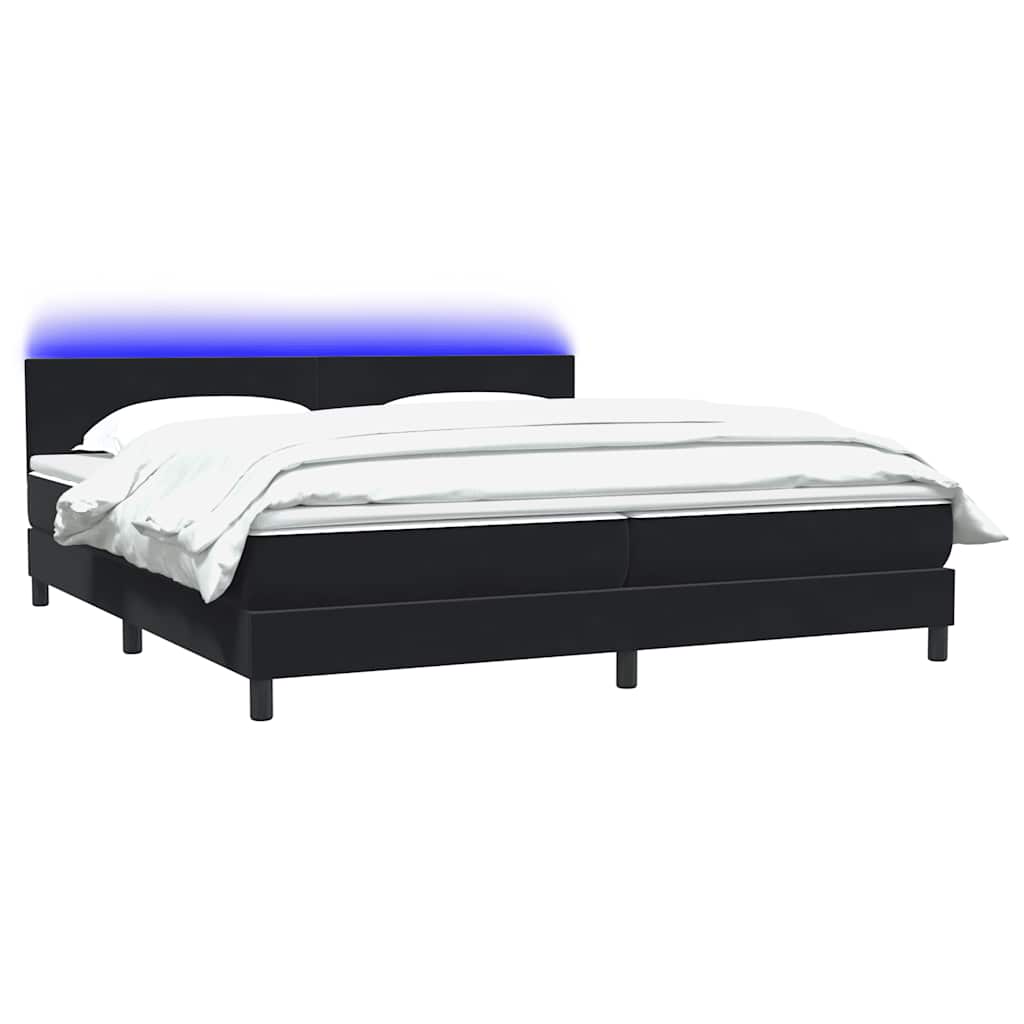 Boxspring met matras fluweel zwart 180x220 cm