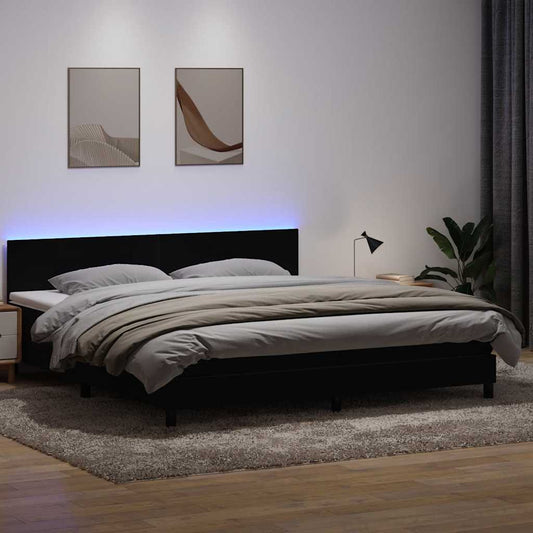 Boxspring met matras fluweel zwart 180x220 cm