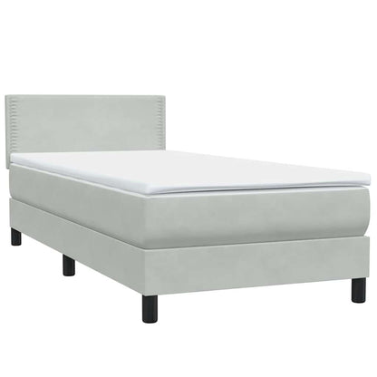 Boxspring met matras fluweel lichtgrijs 80x210 cm