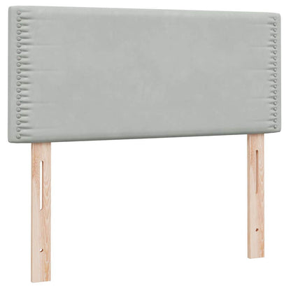 Boxspring met matras fluweel lichtgrijs 80x210 cm