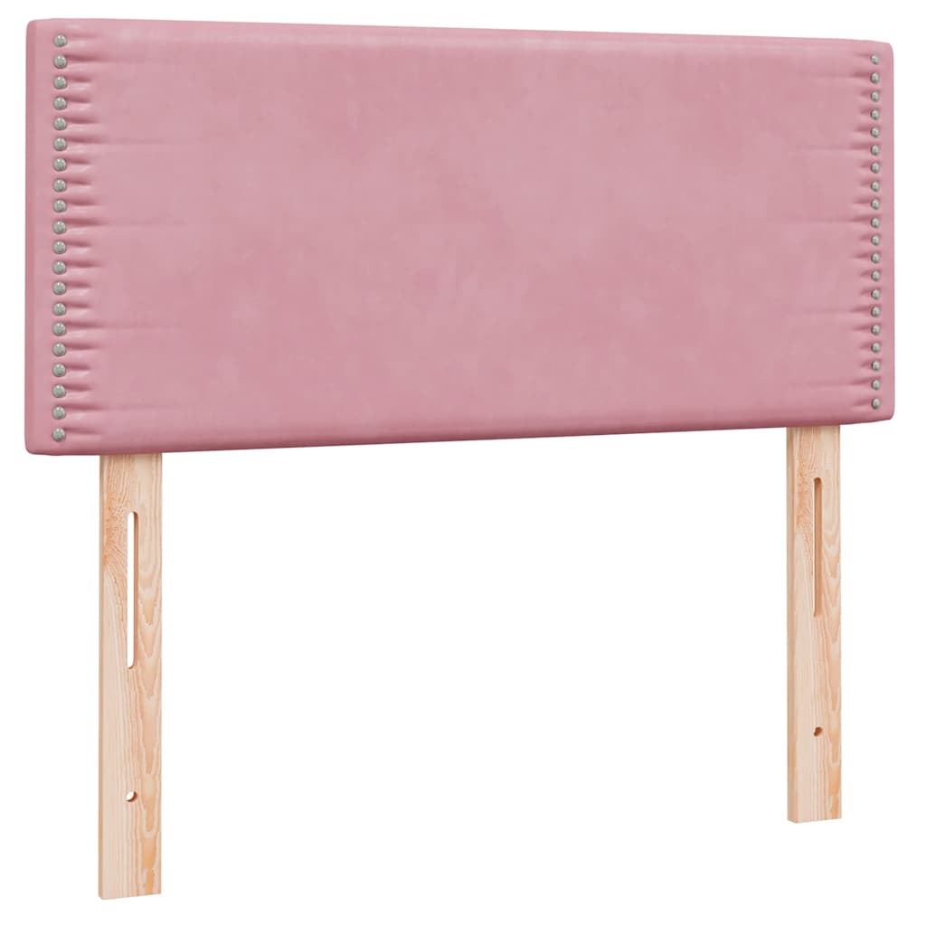Boxspring met matras fluweel roze 80x210 cm