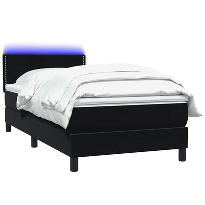 Boxspring met matras fluweel zwart 100x210 cm
