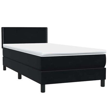 Boxspring met matras fluweel zwart 100x210 cm