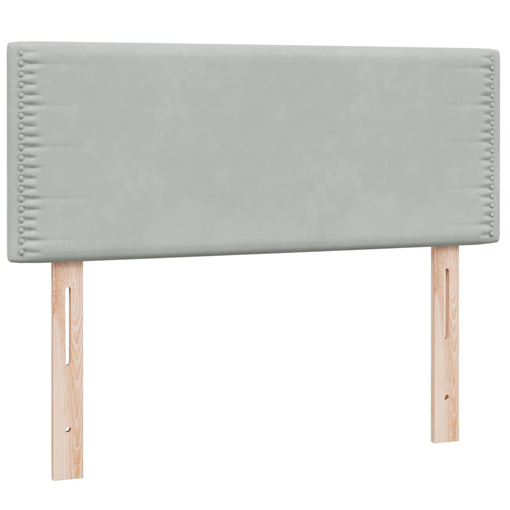 Boxspring met matras fluweel lichtgrijs 120x210 cm