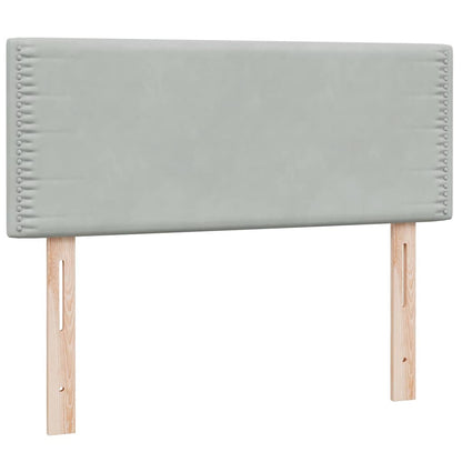 Boxspring met matras fluweel lichtgrijs 120x210 cm