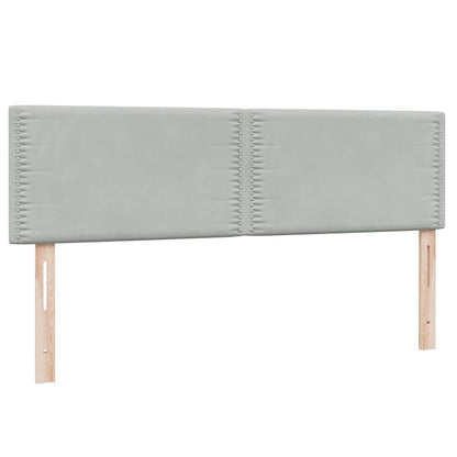 Boxspring met matras fluweel lichtgrijs 140x210 cm