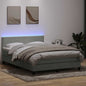 Boxspring met matras fluweel lichtgrijs 140x210 cm