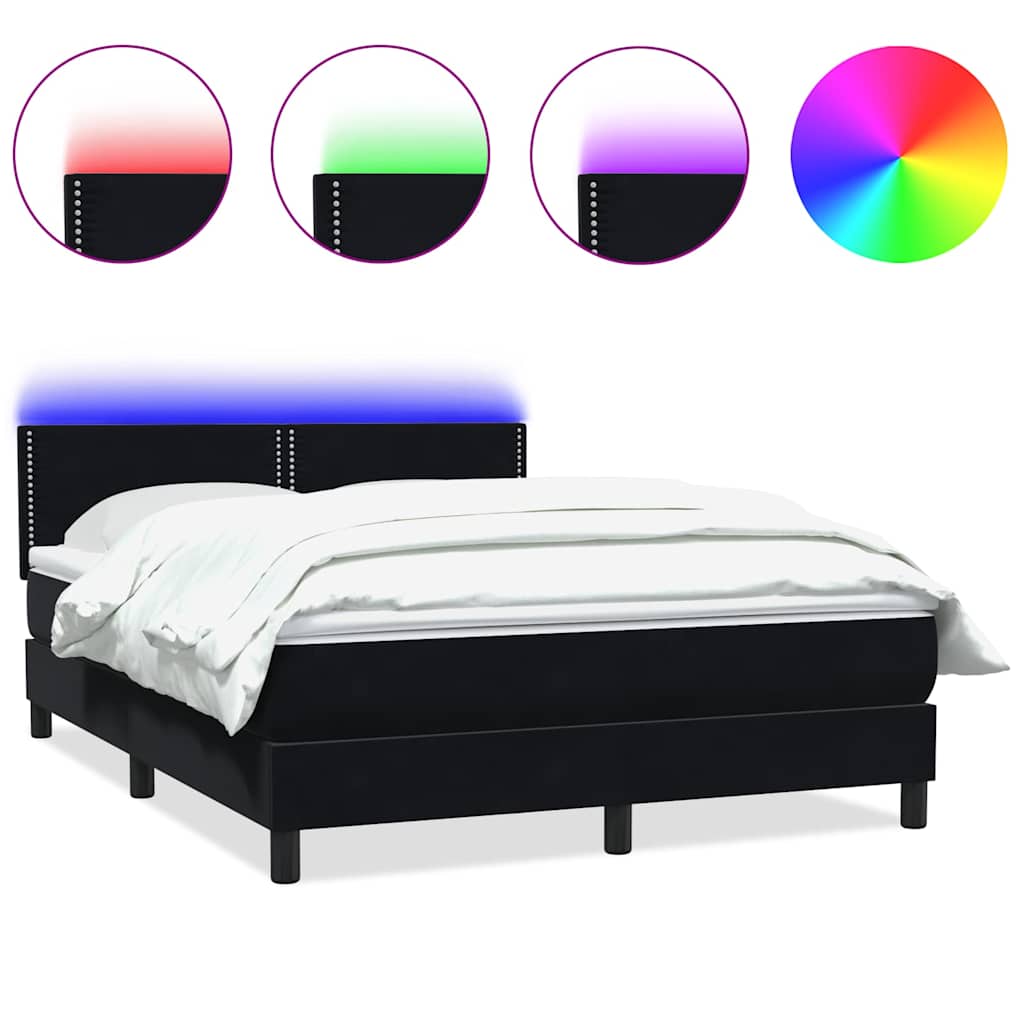 Boxspring met matras fluweel zwart 140x210 cm