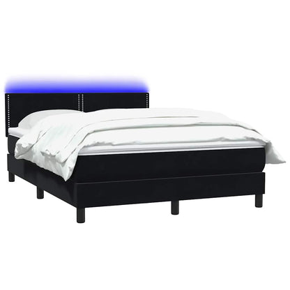 Boxspring met matras fluweel zwart 140x210 cm