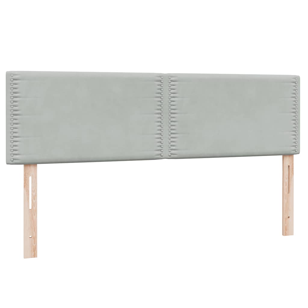 Boxspring met matras fluweel lichtgrijs 160x210 cm