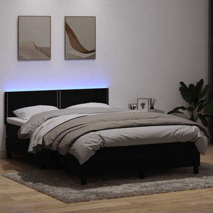 Boxspring met matras fluweel zwart 160x210 cm
