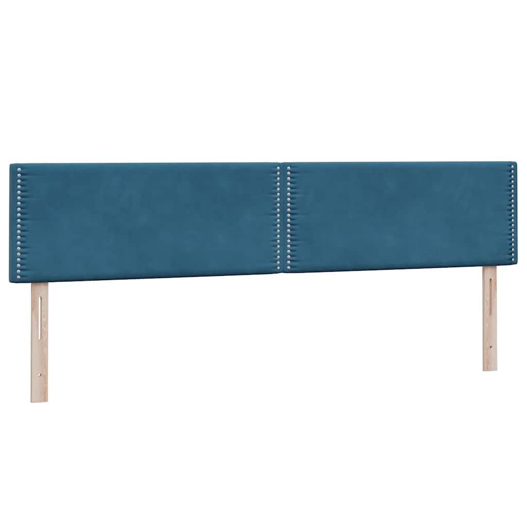 Boxspring met matras fluweel donkerblauw 180x210 cm