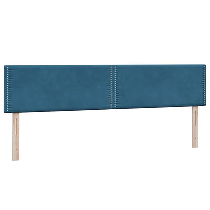 Boxspring met matras fluweel donkerblauw 180x210 cm