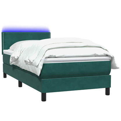 Boxspring met matras fluweel donkergroen 80x220 cm