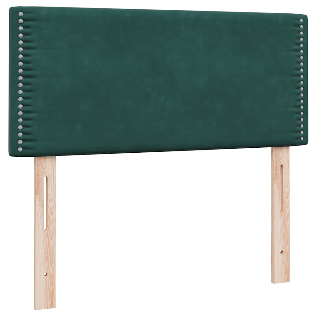 Boxspring met matras fluweel donkergroen 80x220 cm