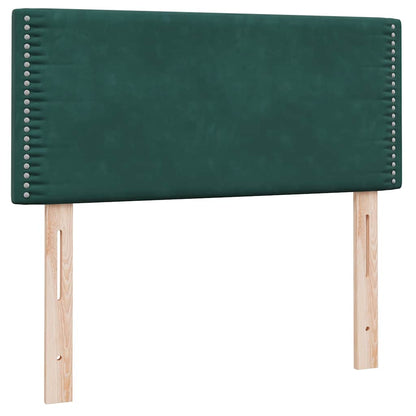 Boxspring met matras fluweel donkergroen 80x220 cm
