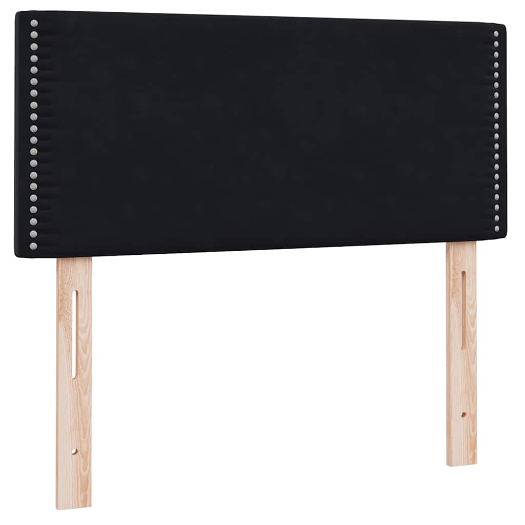 Boxspring met matras fluweel zwart 90x220 cm