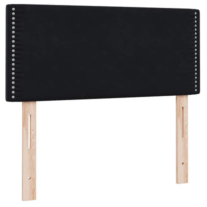 Boxspring met matras fluweel zwart 90x220 cm