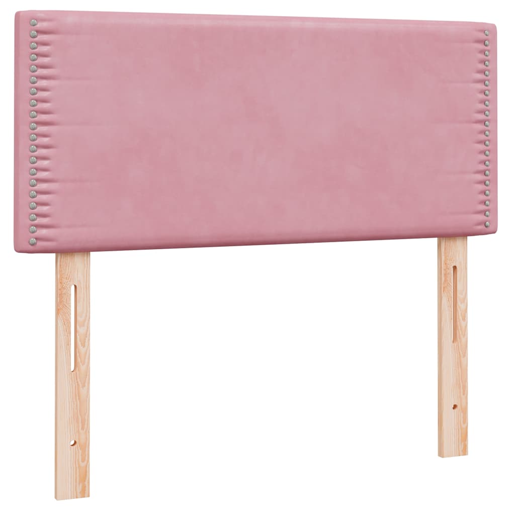 Boxspring met matras fluweel roze 90x220 cm