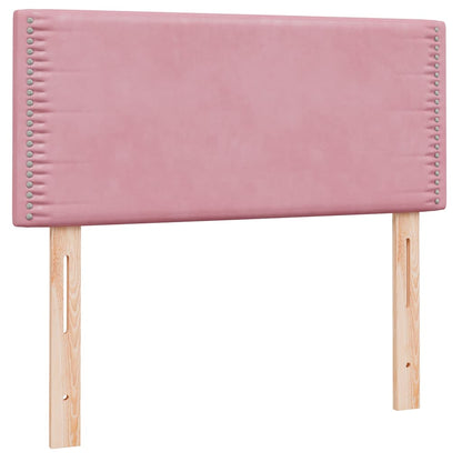 Boxspring met matras fluweel roze 90x220 cm