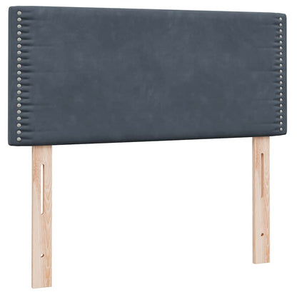 Boxspring met matras fluweel donkergrijs 100x220 cm