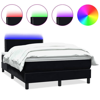 Boxspring met matras fluweel zwart 120x220 cm