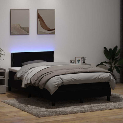 Boxspring met matras fluweel zwart 120x220 cm