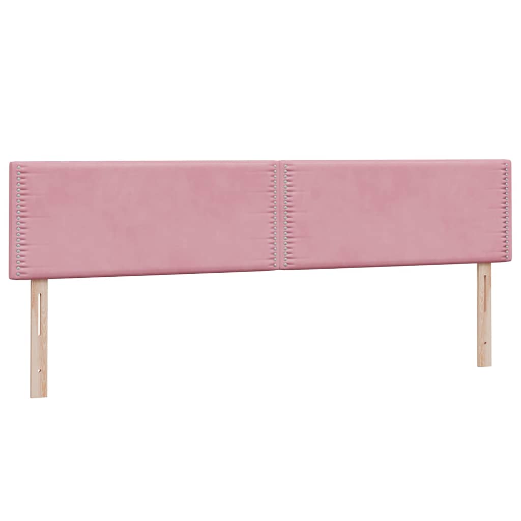 Boxspring met matras fluweel roze 180x220 cm