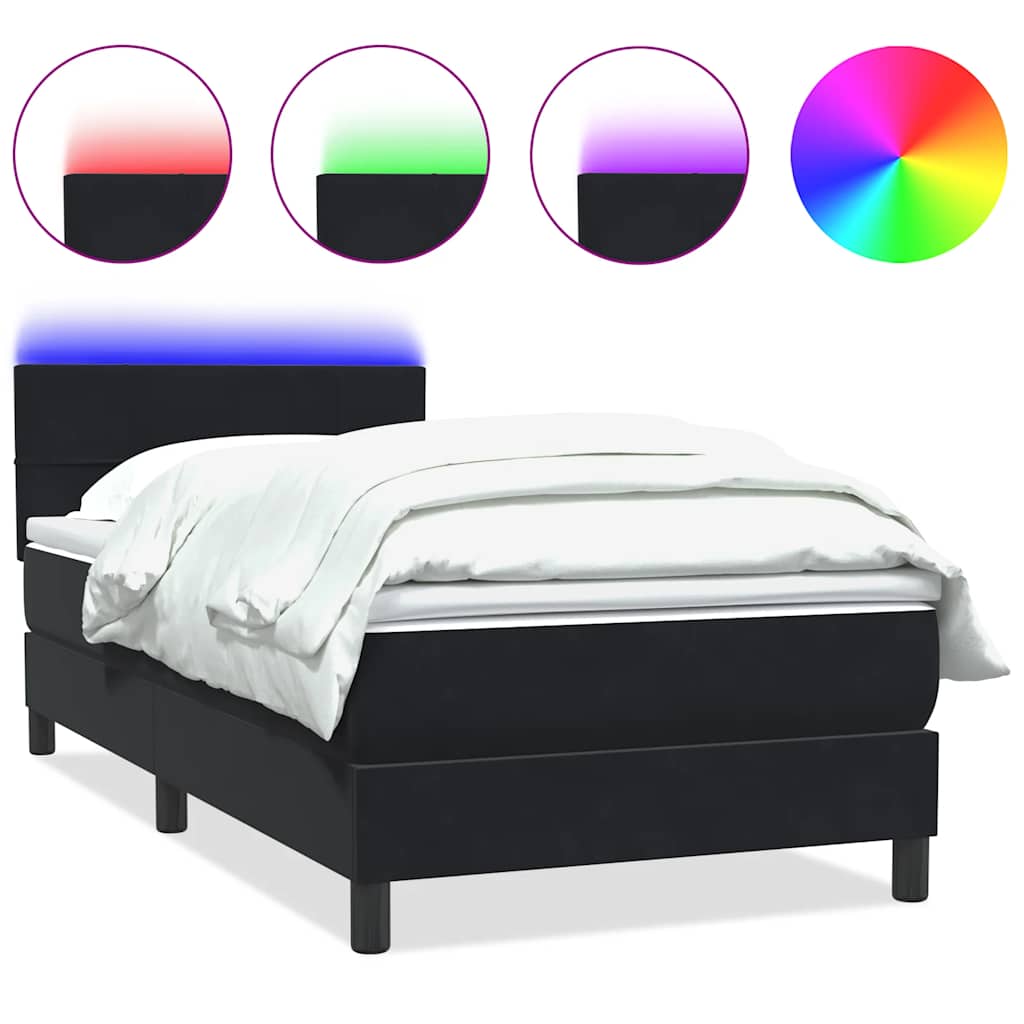 Boxspring met matras fluweel zwart 100x210 cm
