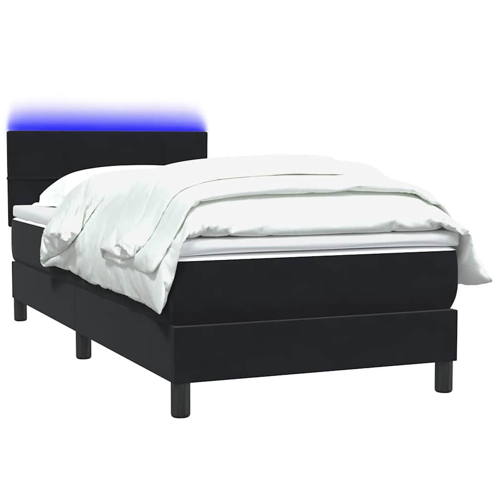 Boxspring met matras fluweel zwart 100x210 cm