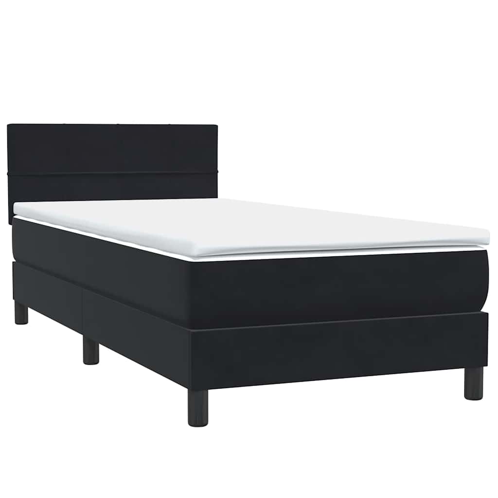 Boxspring met matras fluweel zwart 100x210 cm