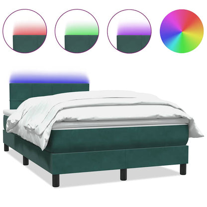 Boxspring met matras fluweel donkergroen 120x210 cm