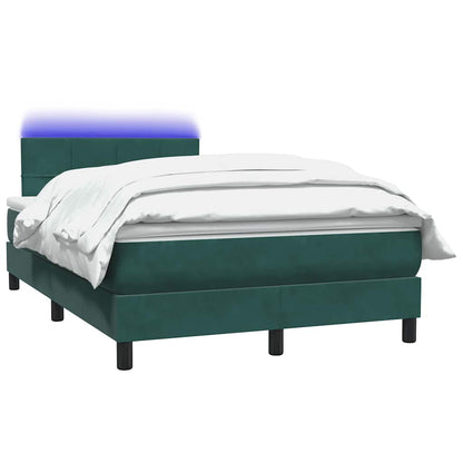 Boxspring met matras fluweel donkergroen 120x210 cm