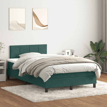 Boxspring met matras fluweel donkergroen 120x210 cm