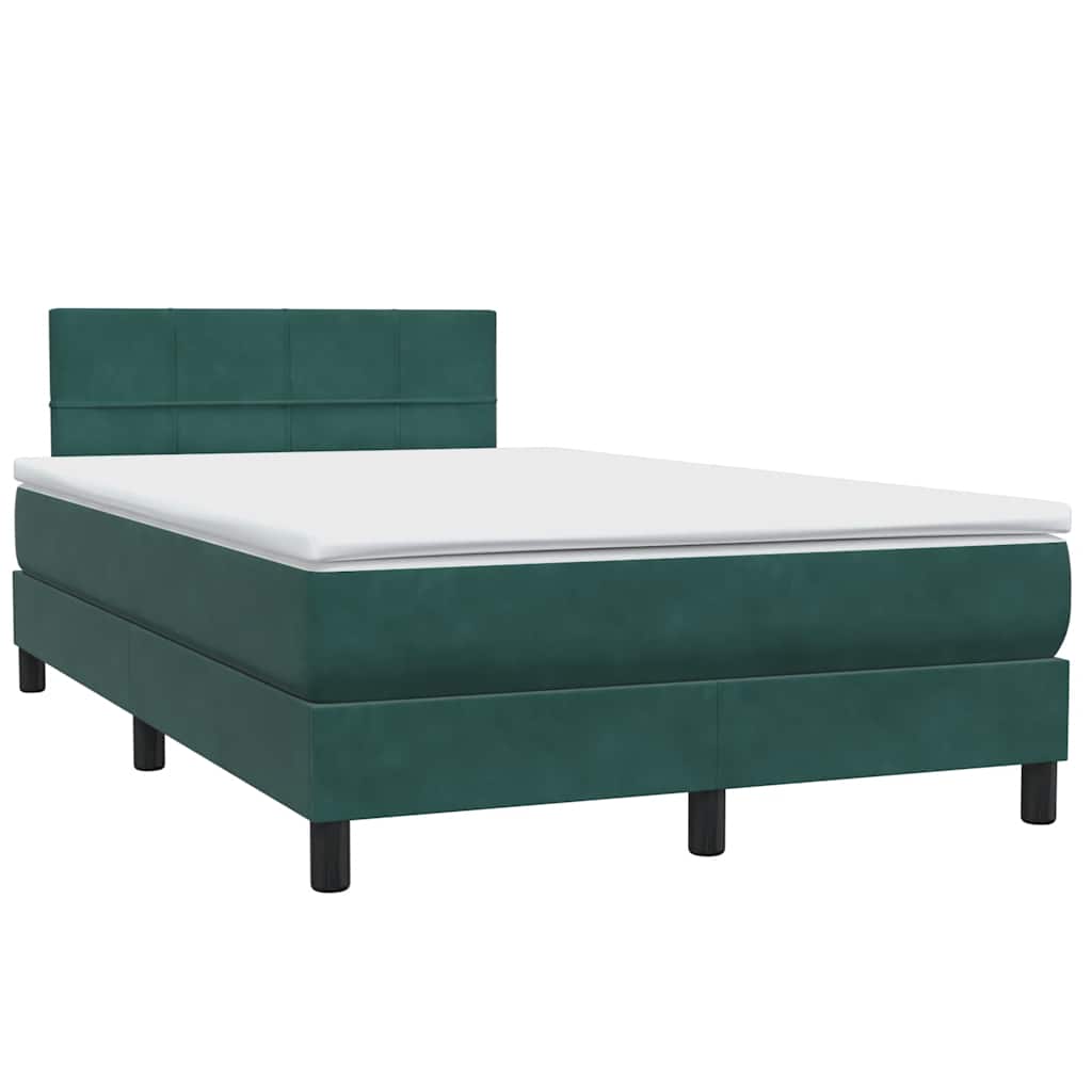 Boxspring met matras fluweel donkergroen 120x210 cm