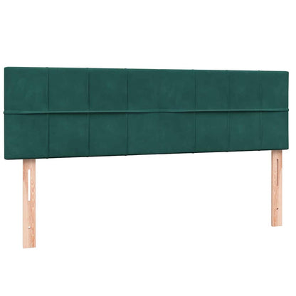 Boxspring met matras fluweel donkergroen 140x210 cm