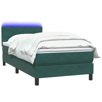 Boxspring met matras fluweel donkergroen 80x220 cm
